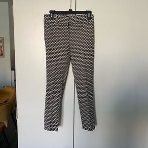 LOFT Patterned Black and White Slim Leg Pants